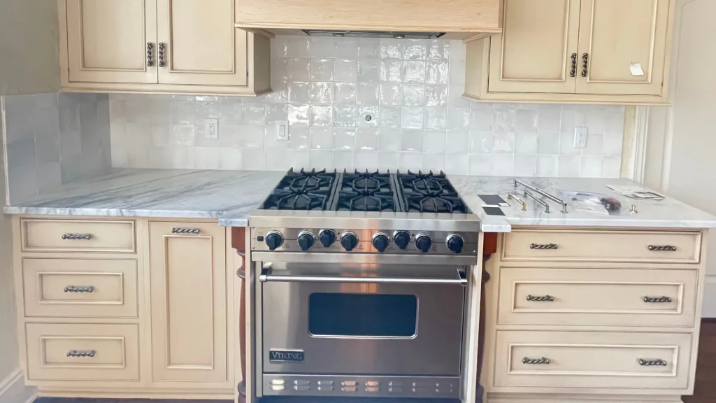 kitchen with lots of detailed cabinets